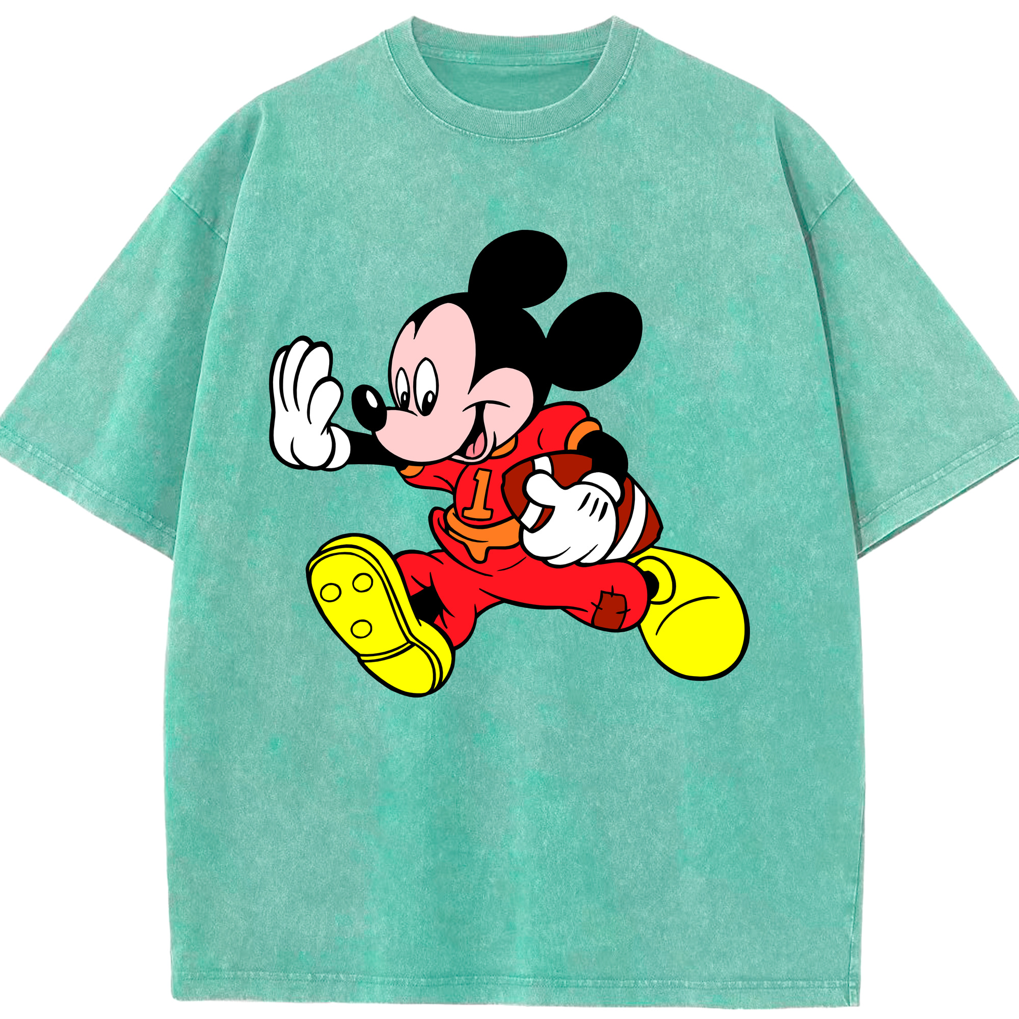 （画像用） ミッキーマウス Mickey Mouse 綿100% ヴィンテージ風 半袖Tシャツ（フロントプリント）
